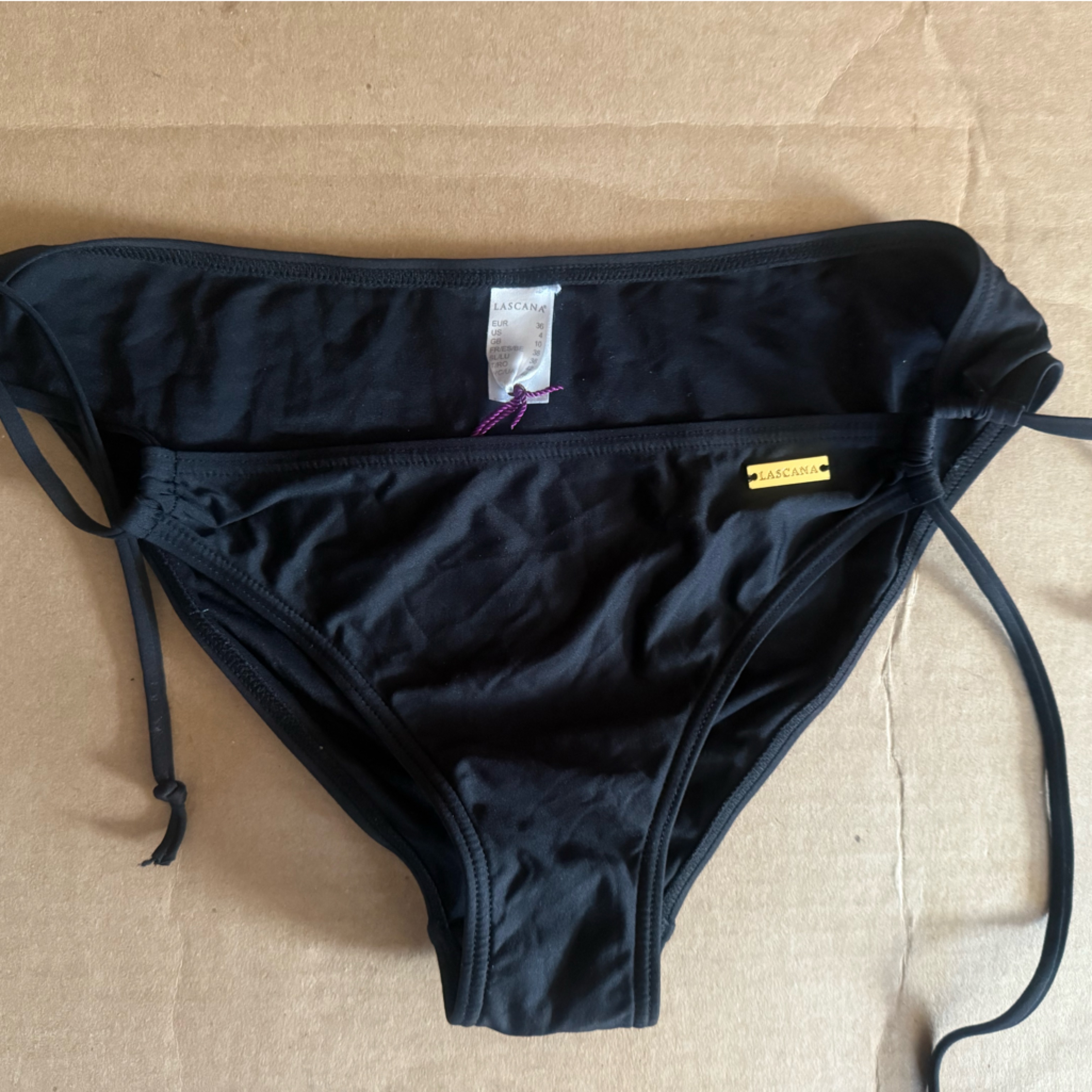 Ladies Black Tie String Bikini Bottom